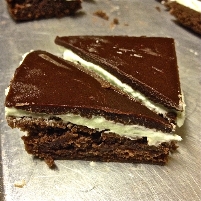 Thin Mint Brownies - Triangles